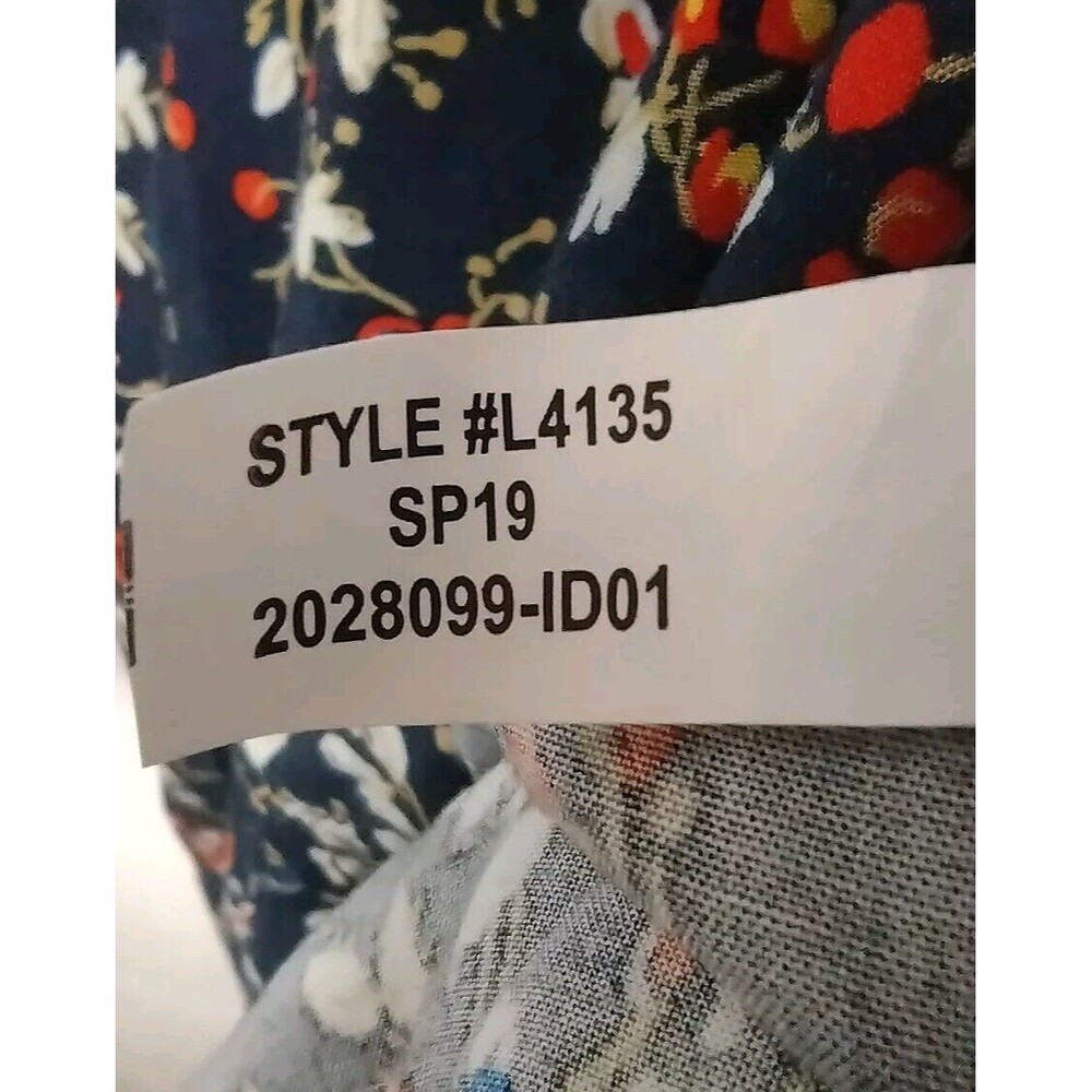 J Crew Ruffle Front Mini Dress Floral Viscose Size 4 Navy Flowy Flirty Girly - Picture 8 of 10